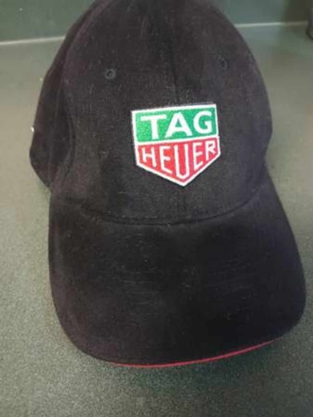 Tag Heuer Black Baseball Cap with Green and Red Logo